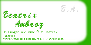 beatrix ambroz business card